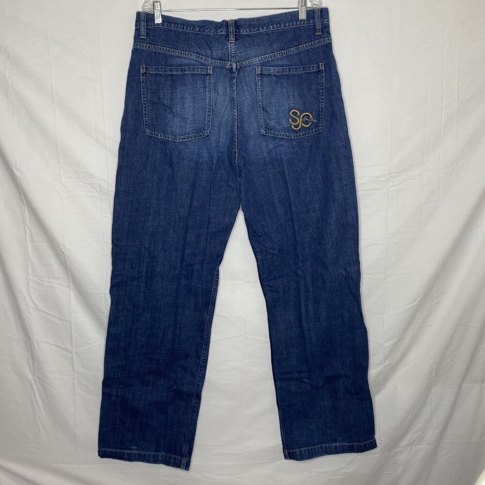 Sean John Men's Blue Jeans with Initialed back pocket Sz 36/32